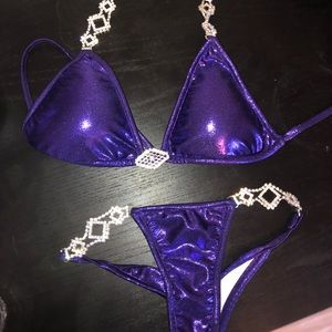 Purple Bedazzled Competition Bikini